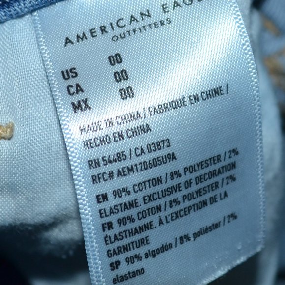 American Eagle Curvy Hi-rise Light Wash Rainbow Pride Shorts Size 00 - Picture 7 of 7